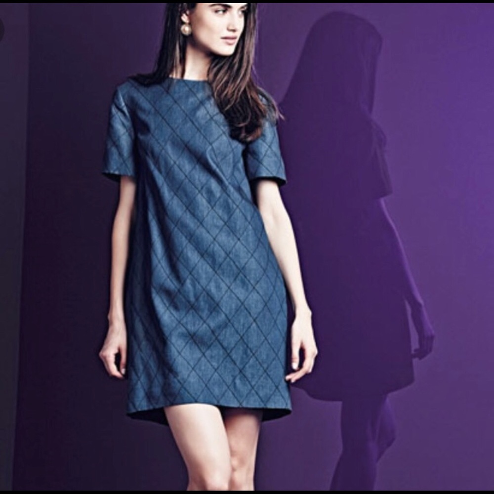 Kate Spade ♠️ Quilted Chambray Shift Dress